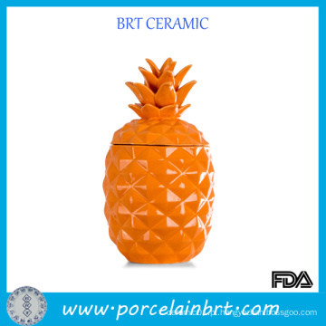 Laranja Pinapple galzed cerâmica Jar